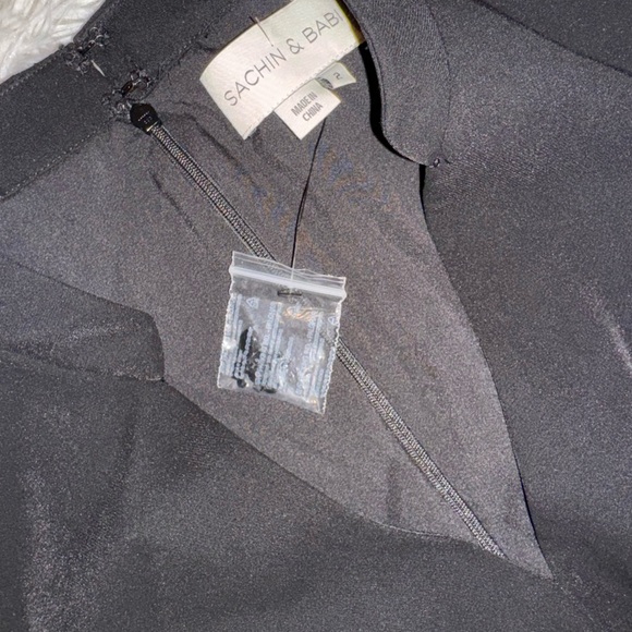 NEW Sachin & Babi Black Marian Sequin belted cap sleeve Midi Dress SZ 2$495 - Picture 2 of 8